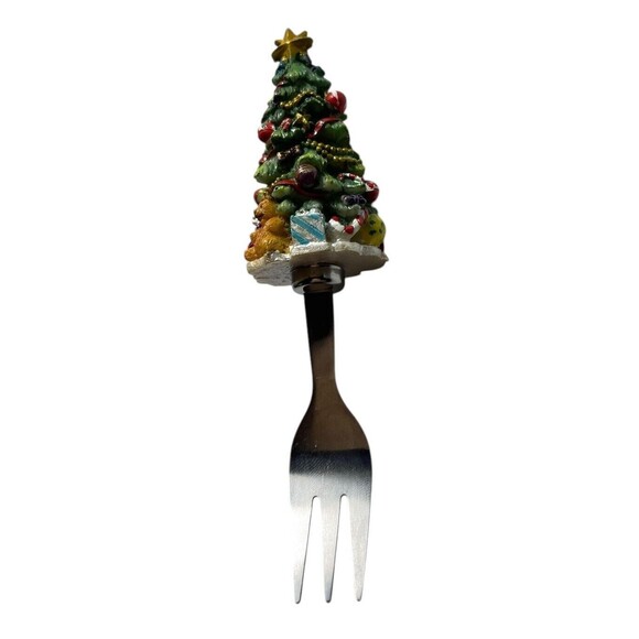 Christopher Radko Christmas Tree Cocktail Forks Set of 4 Party Spruced Up Spruce - Picture 9 of 11